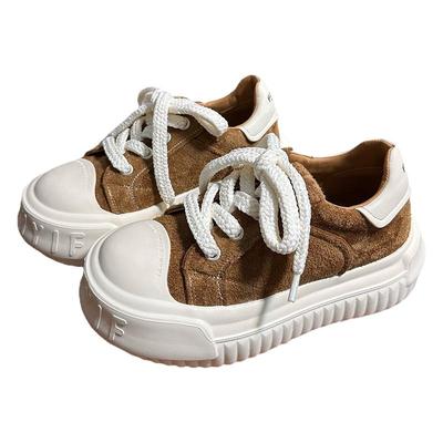 欧货真皮大头松糕厚底面包鞋女