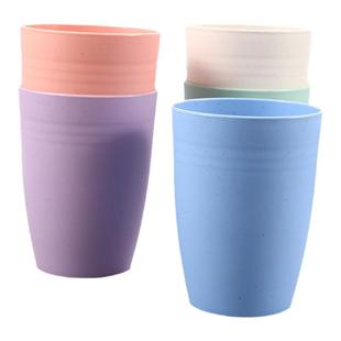 小麦秸秆塑料水杯家用喝水杯夏季摔不烂杯子儿童刷牙杯耐摔耐高温