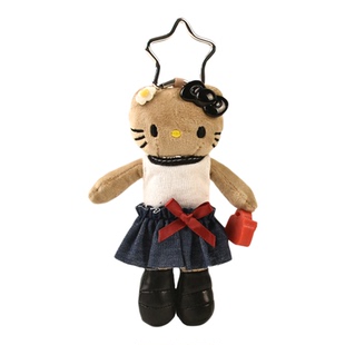 日版凯蒂猫包包挂件毛绒挂饰卡通KT猫书包挂件可爱长腿黑皮钥匙扣
