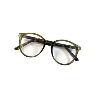 森林绿眼睛框镜架男潮网红可配近视眼镜圆框平光大脸显瘦个性复古