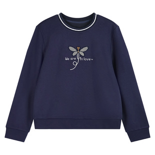 正肩圆领女士卫衣2026新款春秋爆款女装洋气宽松无帽套头红色上衣