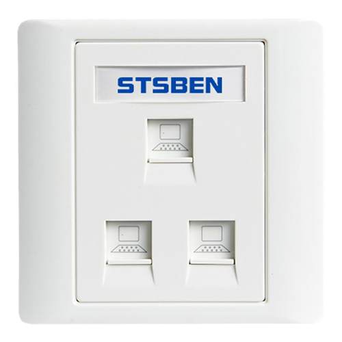 86型暗装3口千兆网络面板CAT6宽带信息插座三位六类网线电脑插座