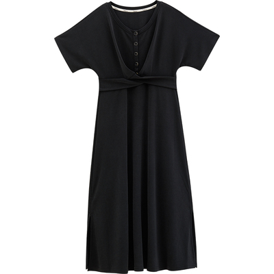 哺乳两用夏季新款气质收腰连衣裙