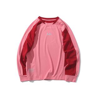 mipo儿童春季T恤拼色卫衣弹力舒适拼色户外运动潮男女童上衣长袖