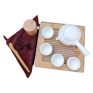 全季同款茶盘陶瓷密胺茶道功夫茶具储水酒店茶台迷你方形竹盘包邮