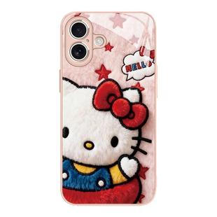 适用华为mate70pro手机壳红毛绒HelloKitty凯蒂猫nova14/13可爱pura80荣耀400女款300少女心magic7玻璃x60套