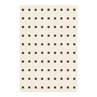 黑白棋盘客厅棋盘格地毯奶油风卧室地垫法式简约复古家用沙发地毯