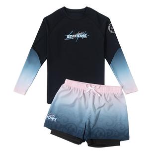 男士长袖泳衣套装2025新款成人分体速干游泳衣男款泡温泉游泳装备