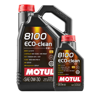 官方查伪摩特MOTUL8100 ECO-clean C2 0W-30 国6全合成机油 1L/5L