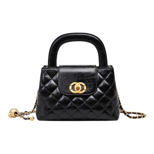 Viney包包女式2025新款冬时尚真皮单肩斜跨包通勤手提菱格链条包