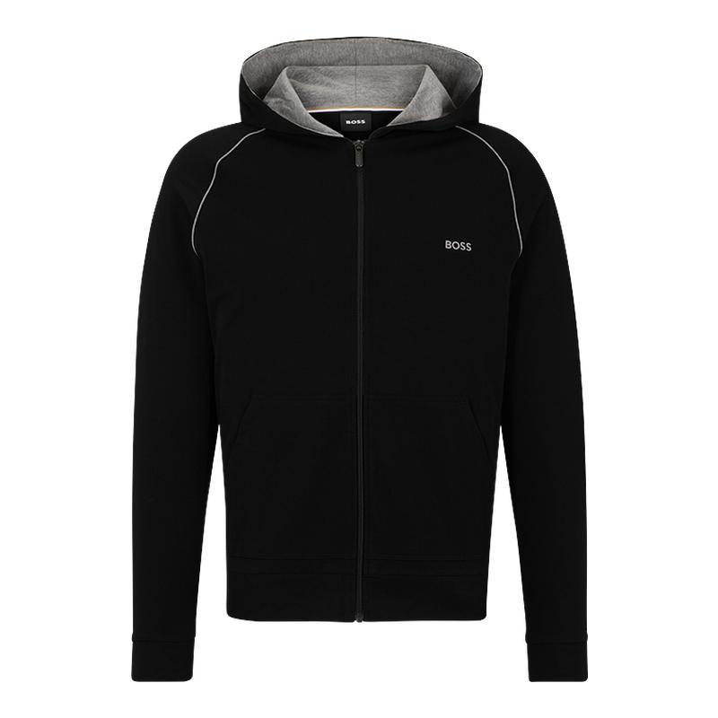 【经典款】【95%棉】BOSS博斯 男士常规版型休闲拉链连帽衫夹克