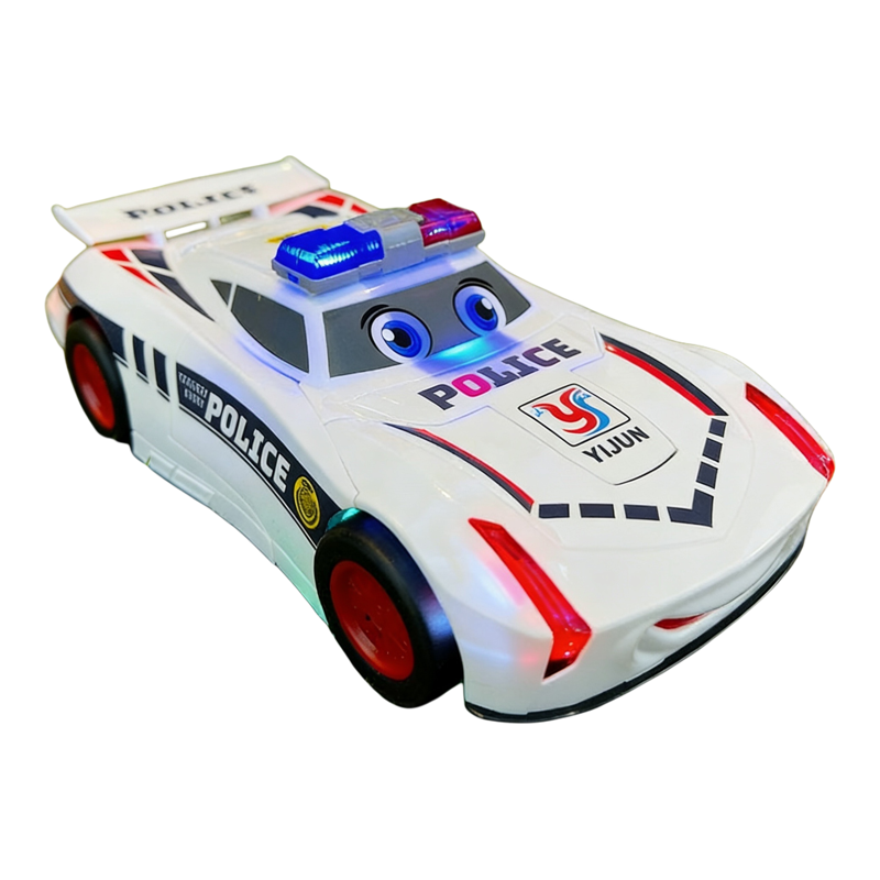 儿童特技变形警车音乐电动玩具车