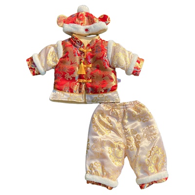 周岁男宝衣服冬宝宝喜庆拜年服