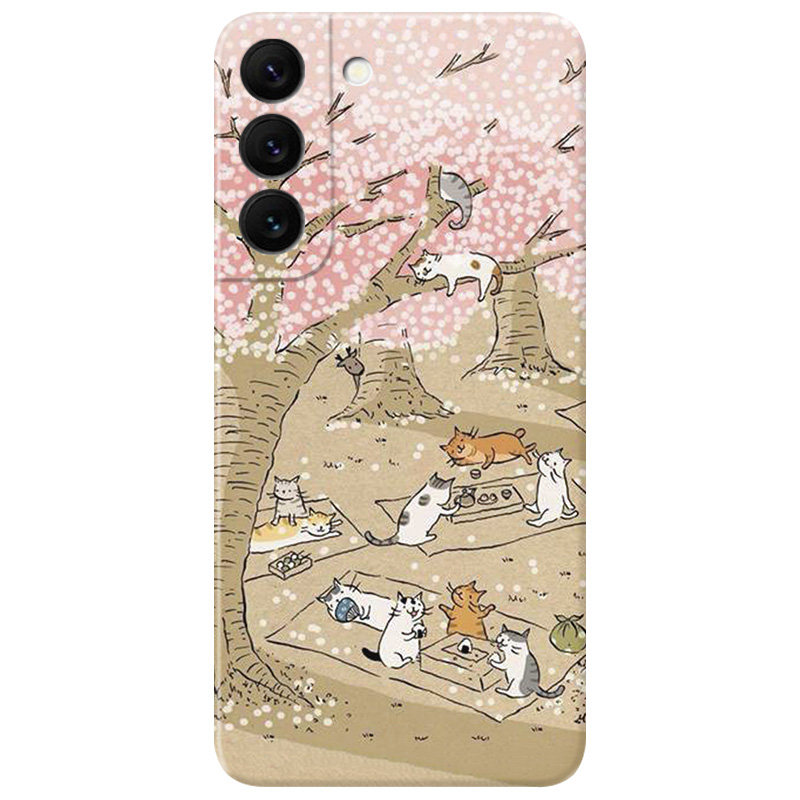 可爱樱花小猫咪适用三星手机壳