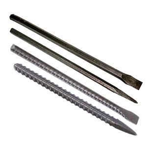 加长石工凿子平凿扁凿尖凿水泥凿手工錾子钢钎石头凿六棱钢螺纹钢