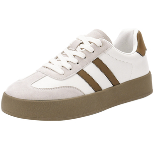 大东男鞋2025秋季新款时尚舒适德训鞋平底圆头系带百搭轻便板鞋男