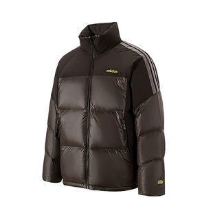 李现同款阿迪达斯短款面包羽绒服男2025新款男士短款鸭绒保暖外套