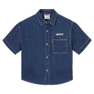 【天丝软牛仔】Levis李维斯儿童牛仔衬衫夏季新款水洗男童外套女