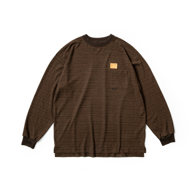 REMOCREVO Hemp Striped L/S TEE汉麻有机棉条纹肌理长袖TEE恤