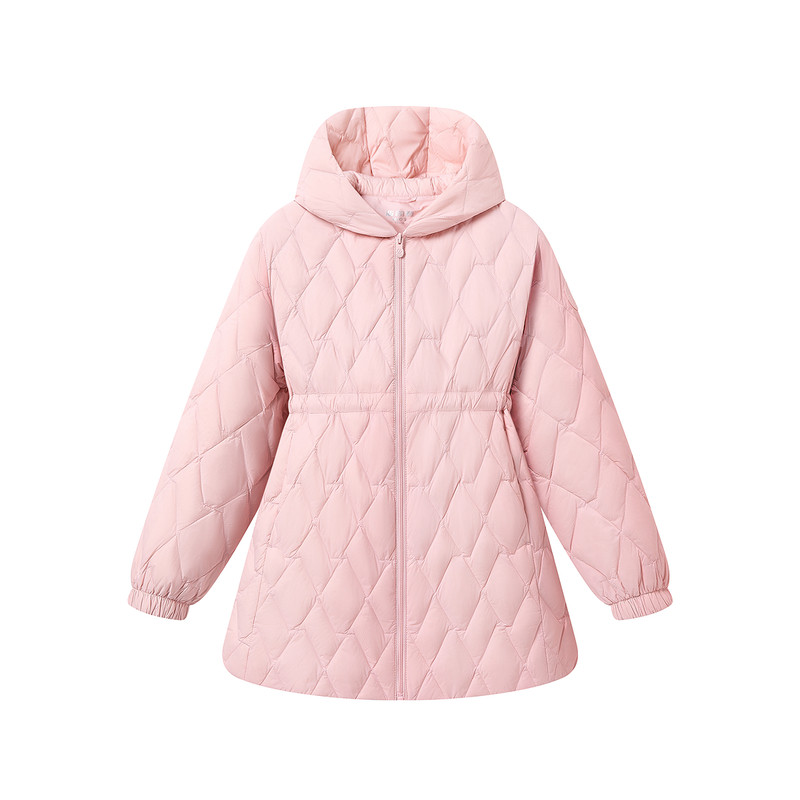 波司登秋季新款儿童羽绒服女童中长款连帽保暖外套公主蓬蓬裙