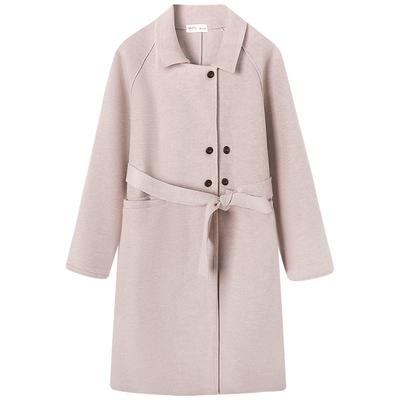 慕兔韩系气质中长款毛呢大衣