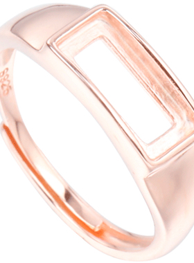 925银空托戒指diy黄金玫瑰金色