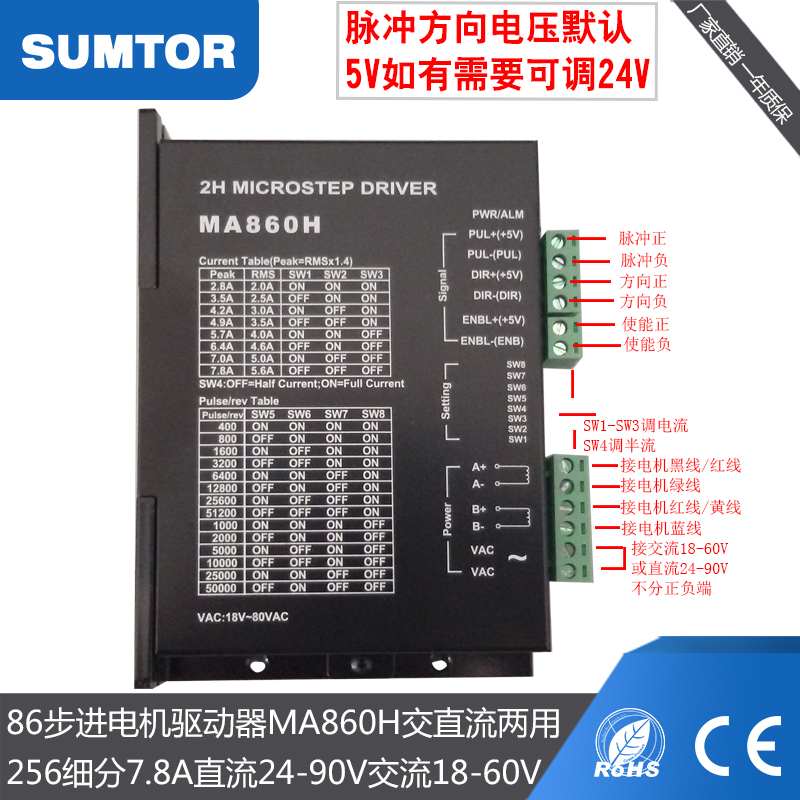 57/86步进电机驱动器DM860H/MA860H/DM556M通用485通讯Ether CAT