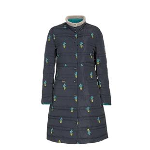 乔万尼商场冬季新款轻薄保暖印花修身显瘦双面穿羽绒服女中长款