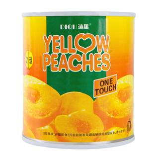 迪趣砀山黄桃罐头整箱大罐312g*6罐正品大块果肉新鲜日期厂家直销