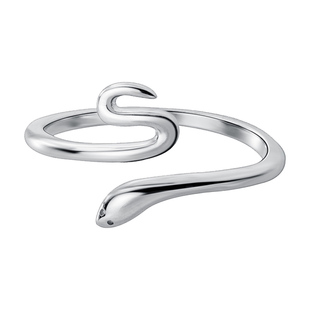 925银戒指女简约时尚韩版气质个性蛇形本命年百搭尾戒男活口指环