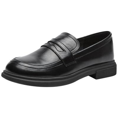 热风女鞋爆款乐福鞋英伦小皮鞋