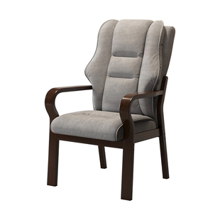 高档棋牌室麻将机沙发实木高靠背布艺绒布餐椅子久坐舒服四把一套