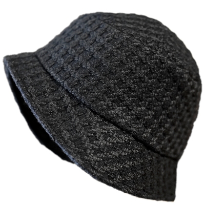 粗花呢优雅风复古不规则盆帽