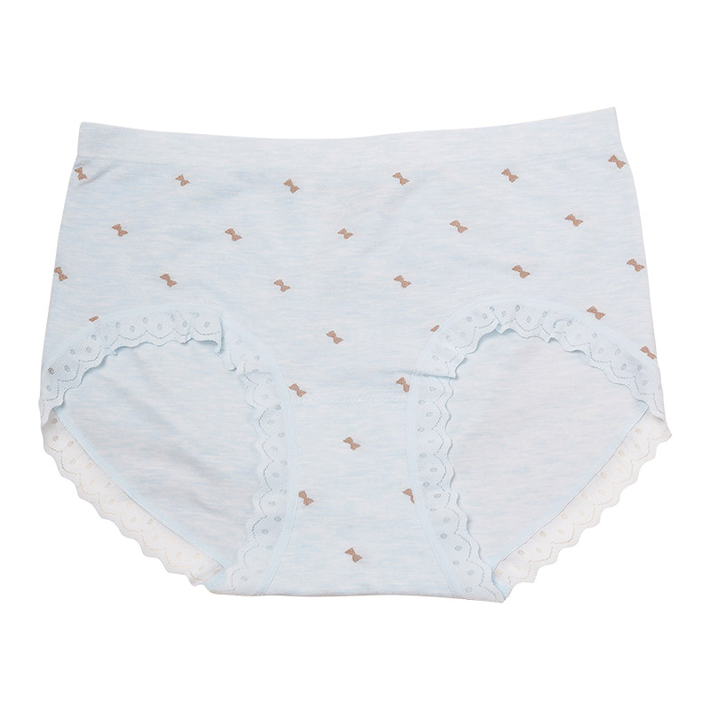 【99元3件】易美Y41N2W44牛奶中腰裤女士印花三角内裤无缝高弹