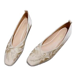 国风新中式复古单鞋女2026夏季新款汉服鞋气质方头瓢鞋软底旗袍鞋