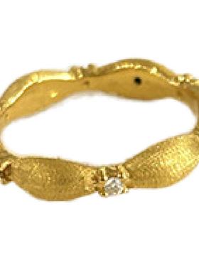 PURE缎带戒指女小众设计拉丝点钻高颜值轻奢在逃公主戒指食指戒