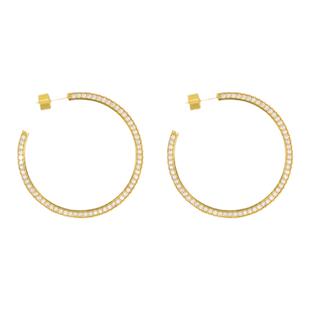 Au Revoir Les Filles 满钻圆圈耳环女欧美小众大圈圈耳饰显脸小