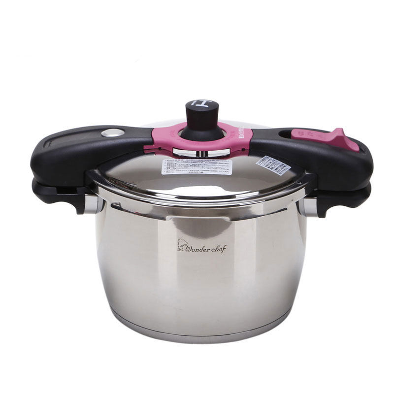 日本压力高压锅304不锈钢家用汤/火锅正品电磁炉燃气通5.5L3-6人