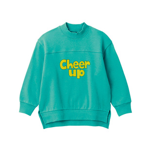 千趣会童装25春款款男女童半高领字母印花时尚纯棉卫衣套头衫