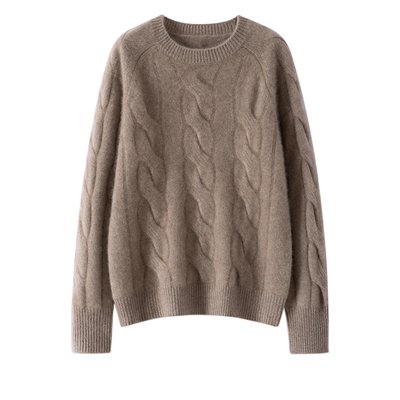 高级感双股加厚圆领女套头毛衣