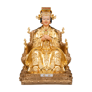 纯铜贴金妈祖神像供奉摆件