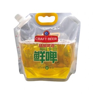 啤酒袋塑料透明手提鲜啤扎啤外卖包装袋青岛啤酒包装袋啤酒打包袋