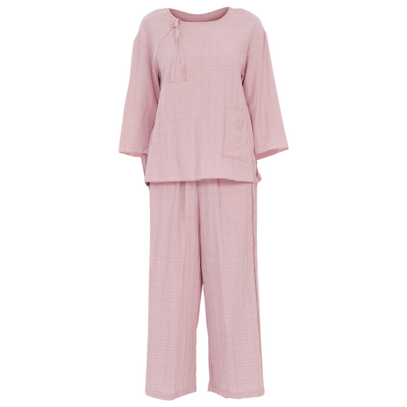曼宅家家居服女士纯色睡衣套装