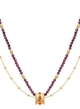 Oups!紫檀金梦紫牙乌锁骨链女