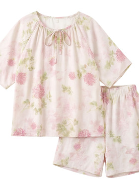 儿童家居服夏季棉绸短袖睡衣套装