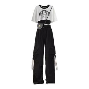 女童夏装套装2025新款洋气时尚女孩12岁13中大童时髦纯棉两件套潮