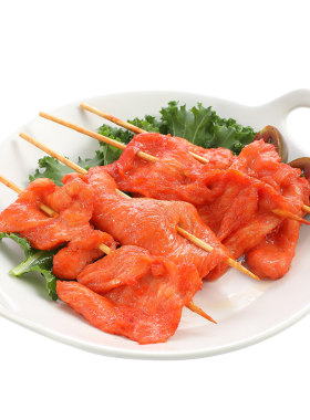 新鲜里脊肉奥尔良鸡肉串半成品
