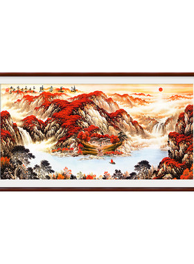 鸿运当头国画山水画客厅装饰画