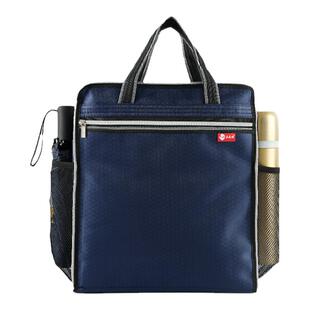 A4定制手提文件包拉链式大容量防水帆布加厚竖款休闲包男士女士牛津布公文袋商务办公会议学生补习袋带水杯袋