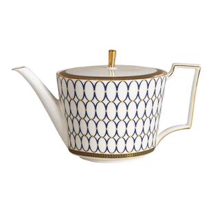 现货 礼盒装 WEDGWOOD威基伍德金粉年华蓝色茶壶2杯2碟下午茶组合